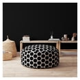 thumbnail image 4 of HomeRoots 518244 20 x 24 x 24 in. Black & White Cotton Round Polka Dots Pouf Ottoman, 4 of 5