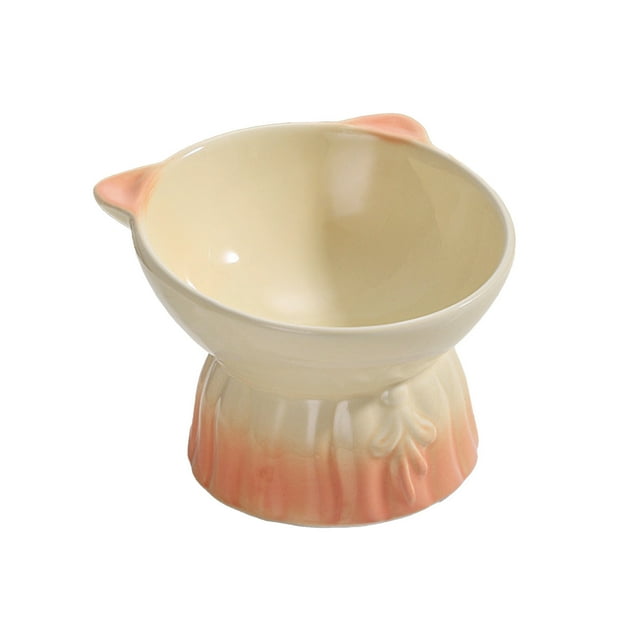 B Elevated Ceramic Pet Bowl B Tilted Cat Dog Food Dish For Spine Protection Kitchen Dining Use
