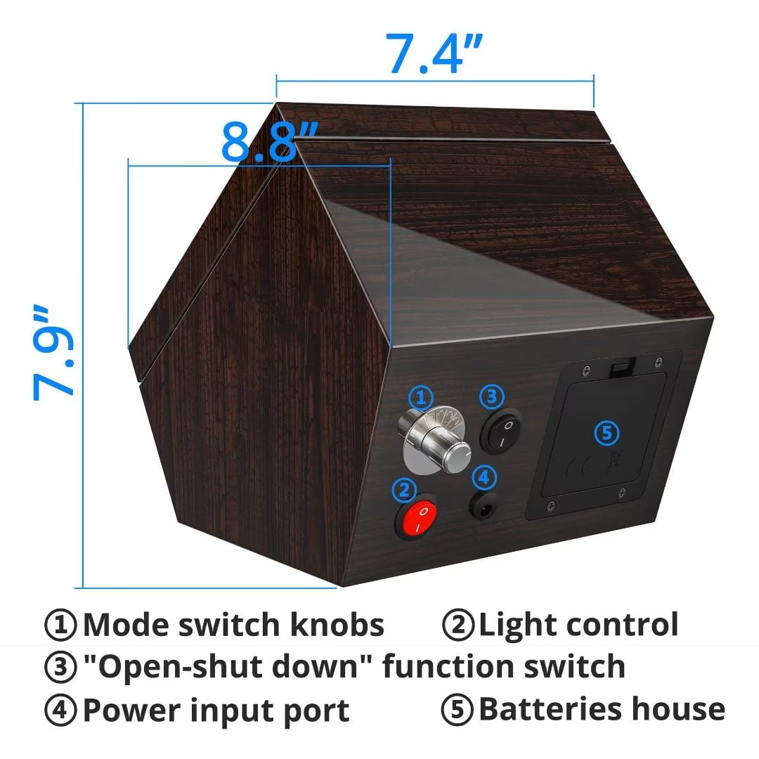 Triple Tree High End Double Watch Winder For Rolex With Super Quiet Motor Blue Led Light Flexible Watch Pillows Watch Winders With 4 Rotation Mode