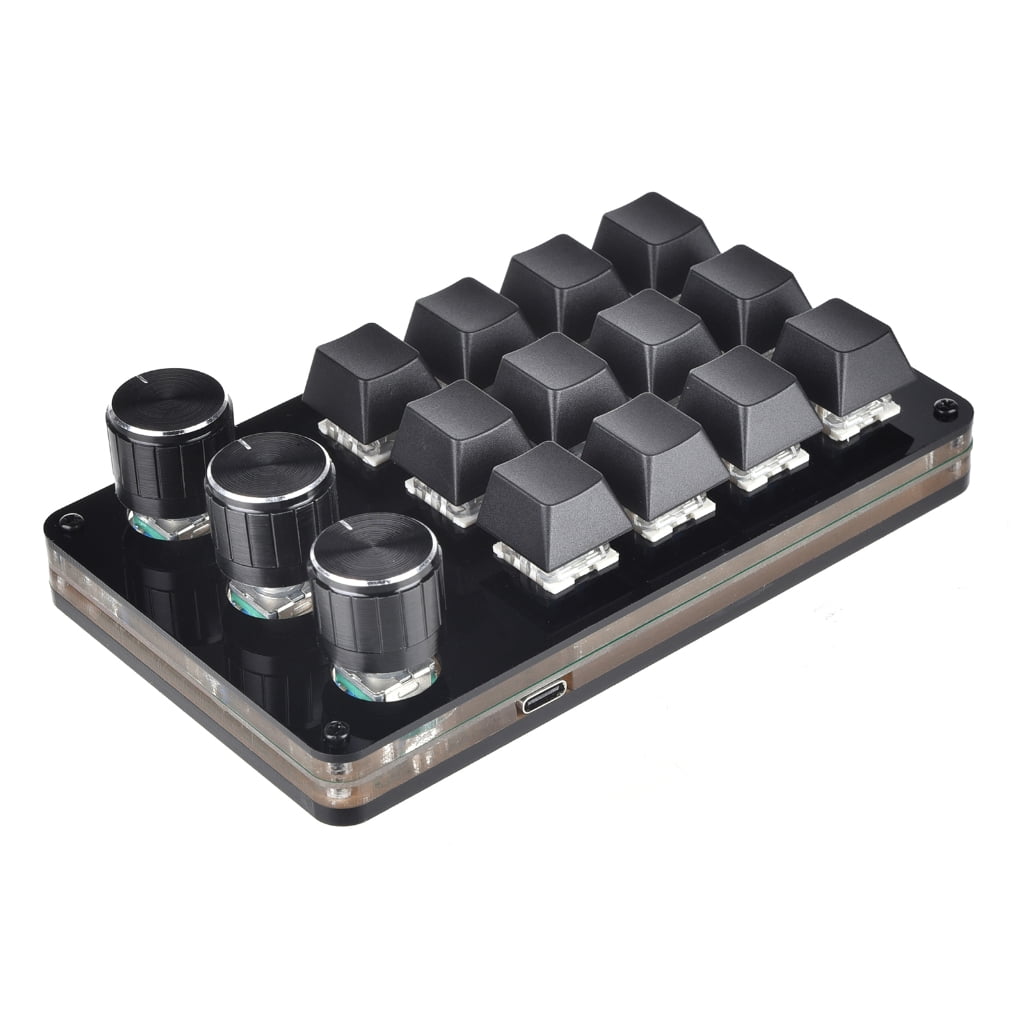 Mechanical Keyboard 12 Keys Keyboard with 3 Knob Design Professional Programmable Keypad for Gaming