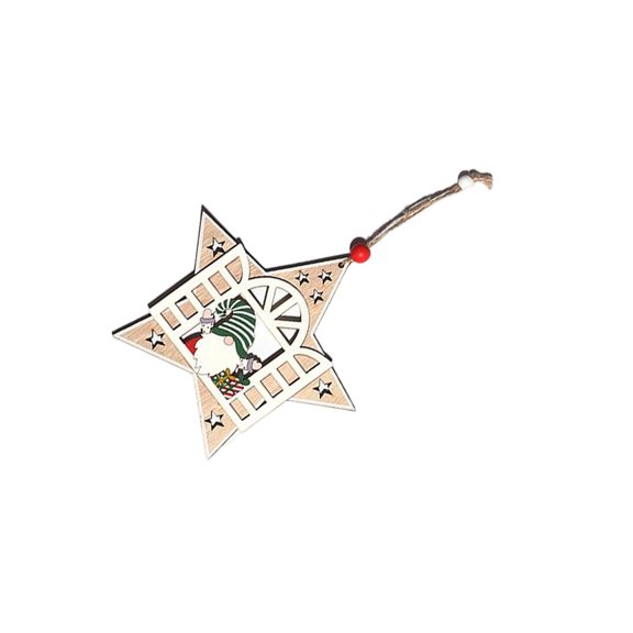 Bewildely Colgante de de Navidad de varias formas, figurita con forma de gnomo de copo de nieve, manualidades, colgador de puerta DIY para anciano Kits de decoración para fiestas Estrella Bewildely HA070074-01