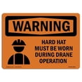 thumbnail image 1 of SignMission OS-WS-A-1218-L-12631 12 x 18 in. OSHA Warning Sign - Hard Hat Worn During Crane Operation, 1 of 1