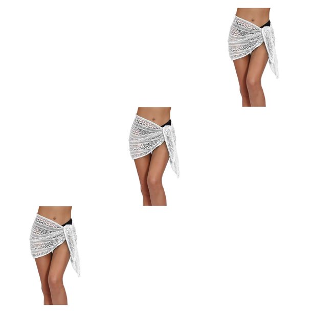 Jumpingount Vestidos de playa Diseño ahuecado Cubierta de de encaje de cintura alta sólida Cómodo de usar Buena elasticidad corta Blanco M Type1 NO1 Jumpingount CBP385623