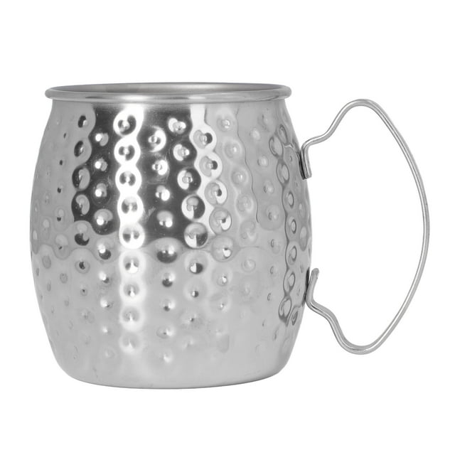Exquisita taza Moscow Mule de acero inoxidable 304 de 500 ml, gran capacidad, para cócteles, bares, hoteles y restaurantes, color plateado.