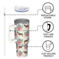 thumbnail image 4 of OBREWU Saint Bernard Dog Breed and Flower Floral Tumbler with Handle and Lid,Saint Bernard Dog Breed and Flower Floral 40oz Double Wall Vacuum Insulated Tumbler,Cups Gift for Women and Men, 4 of 7
