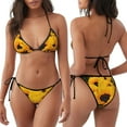 thumbnail image 3 of Naloa Flower Bush Sunflower Print Women Halter Bikini Set ,Two Piece Triangle Swimsuit,Tie Bathing Suit,Sexy Triangle Two Piece Swimwear, 3 of 5