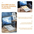 thumbnail image 5 of FENGGUIQU Stable White Laptop Cooling Stand with Dual Fans and Silicone Padding for Ventilation, 5 of 7