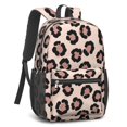 thumbnail image 2 of Pink and Beige Leopard Print 17" School Backpacks for Teens,Waterproof Oxford Fabric,S-Shape Padded Straps for School,Travel,Hiking,Camping, 2 of 6