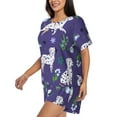 thumbnail image 3 of Womens Pajama Sets With Pocket, Cute dog B Lounge Sets Short Sleeve Sleepwear PJ Sets for Women, 3 of 6