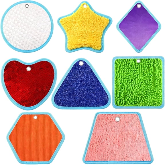 CYFW 8 Set Mini Sensory Mats Assorted Textured Play Mats Sensory Floor Tiles Educational Tactile Toys for Activity Sensory Mats (8.7 Inch,Irregular)