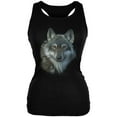 thumbnail image 1 of Timber Wolf Face Juniors Soft Tank Top Black MD, 1 of 1