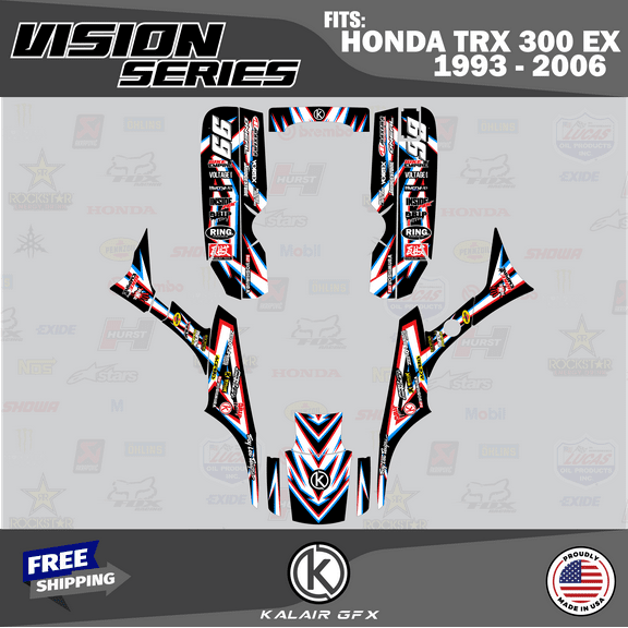 Kalair GFX Graphics Kit for Honda ATV TRX 300EX (1993-2006) Vision Series
