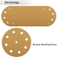thumbnail image 4 of Discos de Lijado Universales de 50 Pcs de Unique Bargains, Durabilidad y Flexibilidad, 5 Pulgadas, 9 Agujeros, Papel de Lija de Óxido de Aluminio Amarillo, Base de Papel 600 Grit, 4 of 7