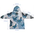 thumbnail image 7 of Lightblue Butterfly Sparkle Pattern Blanket Hoodies for Kids 6-13YR Oversize Wearable Blanket Hoodies for Boys Girls Teens, 7 of 7