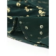 thumbnail image 5 of DARING DIVA Button Up Smocked Chiffon Metallic Star Dress L Dark Green-Floral, 5 of 6