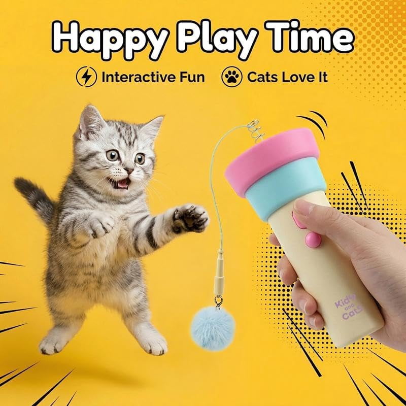 Electric Interactive Cat Toy with Telescopic Rope and Motion Entertainment