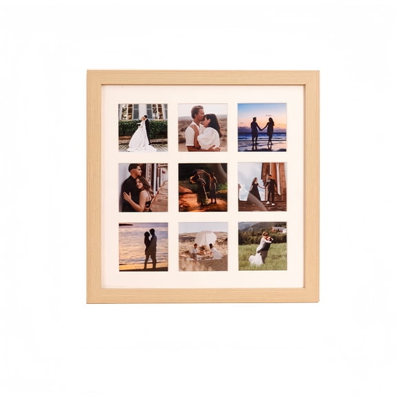 Square Nine-Grid Photo Frame for Displaying 9 Pictures