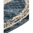 thumbnail image 6 of Unique Loom Utopia Collection Area Rug - Helios (4' Round Navy Blue/Light Blue), 6 of 7