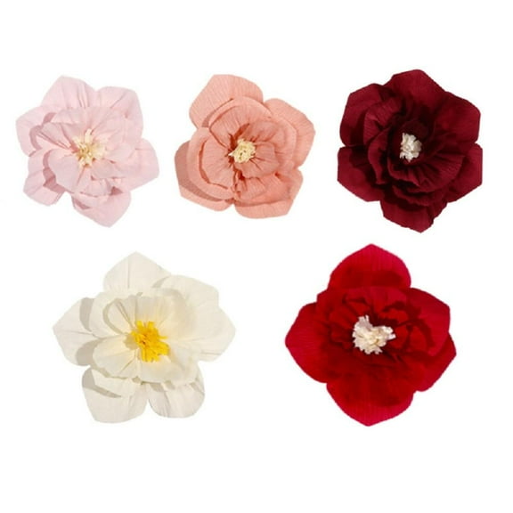Esaierr Paper Flower Decorations for Wall Decoration Showcase Paper Flowers (Mixed Color) 5PCS