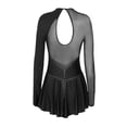 thumbnail image 5 of Doomiva Women's Adult Figure Ice Skating Dress Long Sleeves Gymnastics Leotard Dancewear Black M, 5 of 7