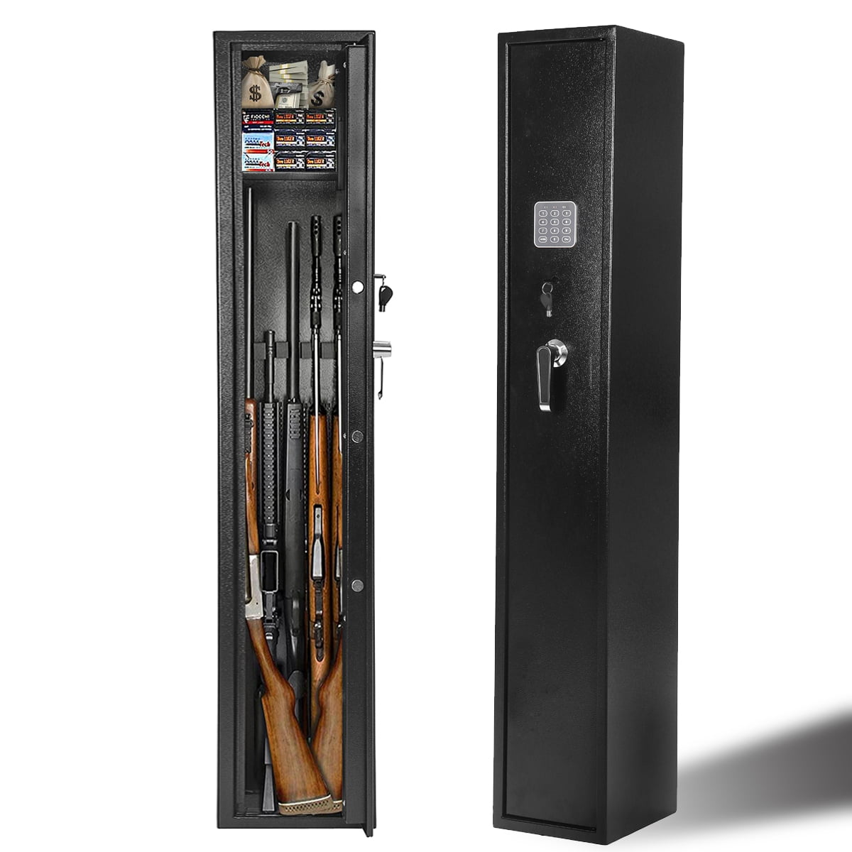 Lock Box Cabinet Case Handgun Ammo Firearm Vault Safety High Capacity Gun Safe 