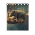 thumbnail image 4 of Elephant Starry Sky Ship Curtains Black Out Curtains for Sliding Glass Doors Bedroom Living Room Bathroom 2 Panels Set, 4 of 5