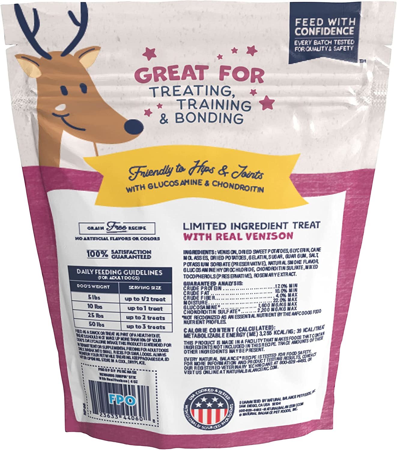 Natural Balance Pet Foods Rewards Jumpin' Stix Dog Treats Venison, 10 oz