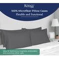 thumbnail image 5 of Royale Linens Grey Pillowcase Set of 12 - King 20"x40" Bed Pillow Cover - 1800 Brushed Microfiber - Wrinkle & Fade Resistant - Bulk Pillow Cases - Hotel Quality Pillowcase 12 Pack (King, Grey), 5 of 8