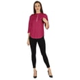 thumbnail image 5 of Inkmeso Stylish Mandarin Collar Top For Women Casual Solid Relaxed-Fit Zipper Front Tunic, 5 of 7