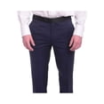 thumbnail image 4 of Unique Slim Fit Midnight Blue Subtle Sheen Wool Tuxedo Suit Satin Peak Lapels, 4 of 5