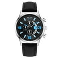 thumbnail image 1 of Reloj de cuarzo para hombre, relojes para hombre YOLAKO Reloj analógico de acero inoxidable con correa de cuero y cuarzo de moda informal para hombre, 1 of 3