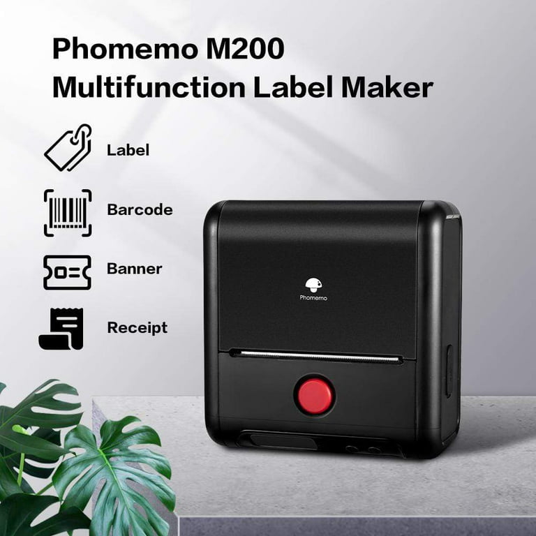 Phomemo Thermal Label Maker M200 Photo Big Sticker Printer Commercial Label  Qr Code, code-barres Labeler Machine Largeur du papier: 20-75mm