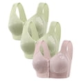 thumbnail image 1 of Diufon 3 Pack Wide Strap Bra for Women Everyday Front Closure Wireless Full Coverage Bras Soft Breathable Bra, 1 of 6