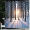 thumbnail image 2 of Forest Shower Curtain Sunset at Wintertime for Bathroom 84" Extralong, 2 of 4