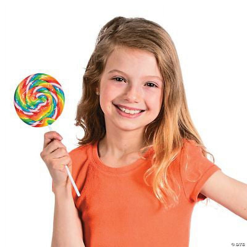 Fun Express Big Rainbow Lollipops For Kids, 6 Count