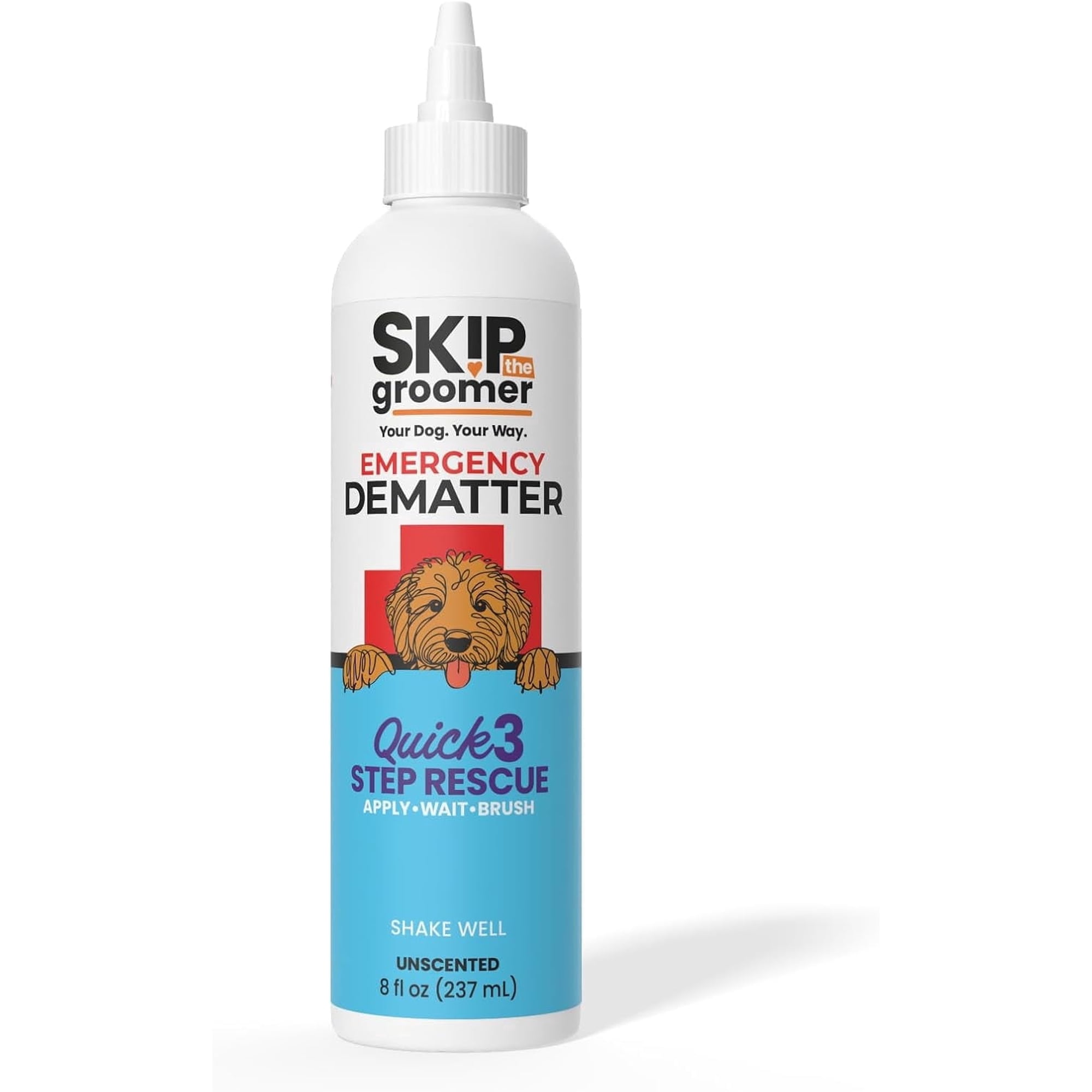 Emergency Dematter Cream for Dogs, Mat & Tangle Remover for Goldendoodles, Poodles & Curly Coats, At-Home Dematting Treatment, 8 oz, 1 Pack