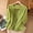 Green#3, variant on Women's V-Neck Lace Embroidery Sweater Tops Elbow Sleeve Casual Blouse Tunic with Cannabis Fiber Polyester Blend for Daily Home Wear Spring