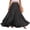 Black, variant on Long Skirts for Women Solid Cotton Linen Pleated Flounce Midi Skirt Multicolor Loose Fit for Summer Beach,Black M