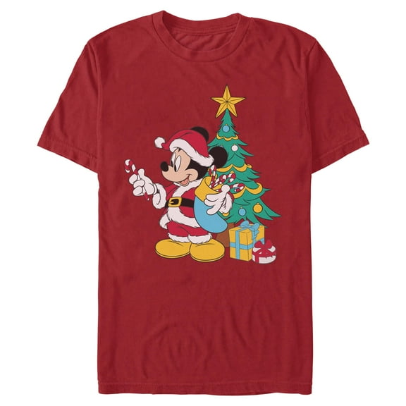 Mens Mickey & Friends Christmas Tree Santa Mouse T Shirt