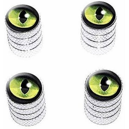 - Cat Green Eye Tire Rim Wheel Aluminum Valve Stem Caps, Multiple Colors