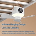 thumbnail image 2 of ORMOS Remote Control Mini Hanging Fan, 4-Speed USB Rechargeable, Multi-Function with LED Light&Timer, Ultra Quiet for Indoor/Outdoor Use, Ceiling/Tripod Mounting, 2 of 7