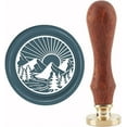 thumbnail image 4 of 1PC Brass Sealing Wax Seal Stamp Removable Wood Handle Mountain River Sun pattern 30mm, 4 of 7