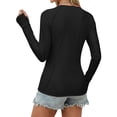 thumbnail image 4 of Craaazy Women's Solid Color Relaxed Fit Athletic Long Sleeve Shirt, Lightweight Sun Protective Top, Slim Fit with Thumb Holes for Workout Gifts, 4 of 7