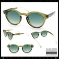thumbnail image 2 of Round P3 Sunglasses Keyhole Bridge Metal Arms Classic Retro UV400 Green Frame - Green Lens, 2 of 5