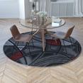 thumbnail image 3 of BizChair 7' x 7' Round Red Abstract Area Rug - Olefin Rug with Jute Backing - Living Room, Bedroom, Family Room, 3 of 10