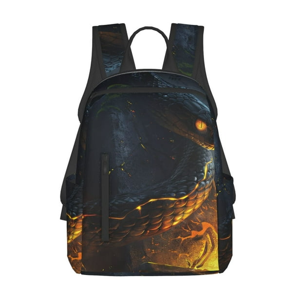 Balery Glowing Snake Dark Forest Mochila ligera para hombre y mujer: duradera e impermeable, ideal para la escuela, el trabajo, viajes y uso diario.
