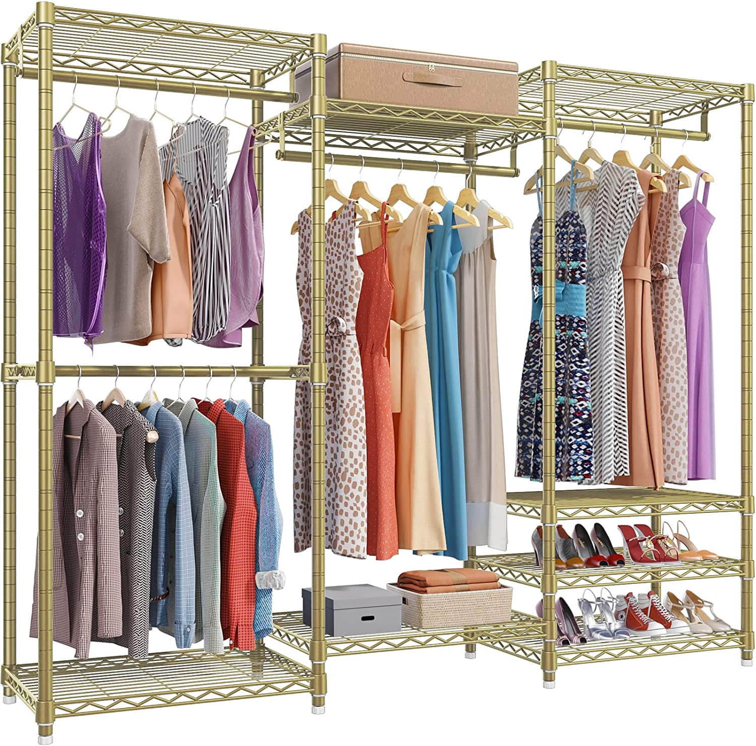ZXNYH V5 Portable Closet Wardrobe Heavy Duty Clothes Rack, Freestanding ...