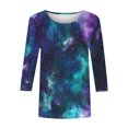 thumbnail image 4 of Juslio Womens Shirts Crew Neck 3/4 Sleeve Tees Print Graphic Shirts Casual Loose, 4 of 5