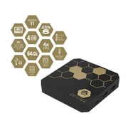 BuzzTV Classic Anniversary Edition Streaming Media Player with T-350 Voice Remote, USB-C Port, Amlogic Quad Core Processor, and 4GB RAM (Gloss Black and Gold)