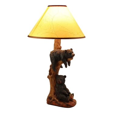 25" Standing Black Bear Lamp Forest Print Shade - Walmart.com